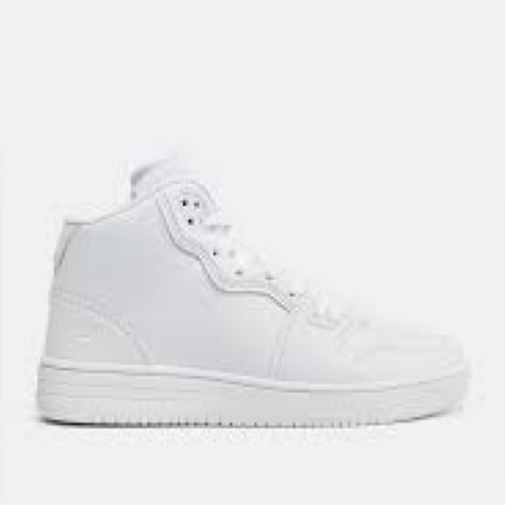 Fabletics hightop lifestyle sneakers all white casual trendy women’s size 8.5